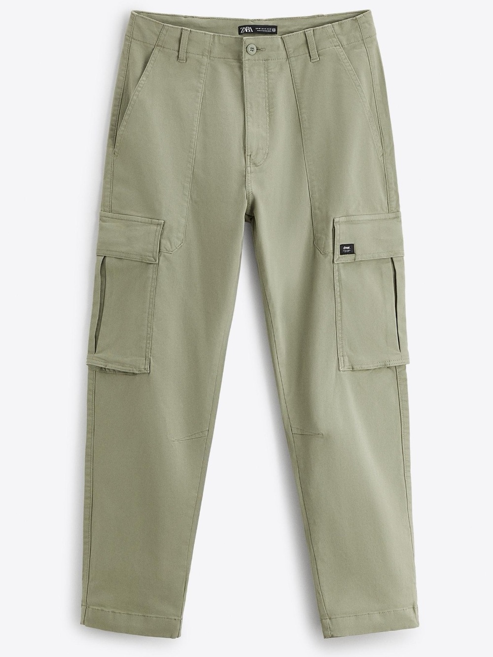 Rare New Cotton Cargo Pants Light Green Men’s Size 36 Waist Zara
